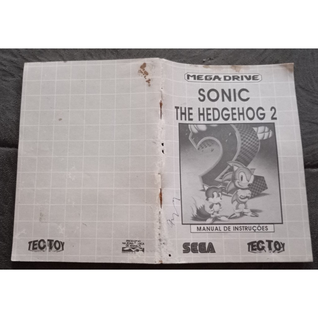 Manual Original Sonic 2 Mega Drive Tec toy
