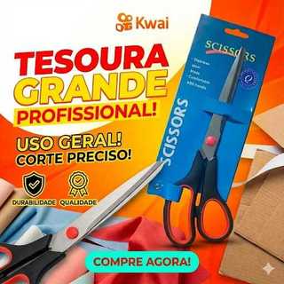 TESOURA GRANDE 9” (23CM)  em Aço Inox – Corte Preciso para Costura e Artesanato