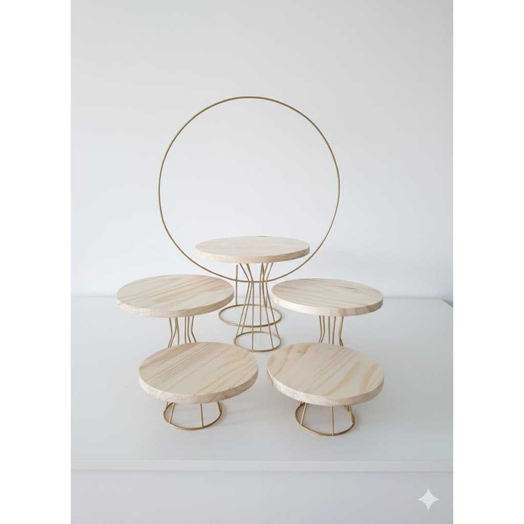 kit 5 boleira com mini arco festa decoração aniversario eventos em Oferta na Shopee