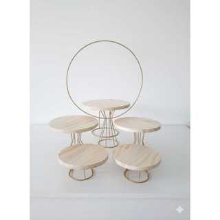 kit 5 boleira com mini arco festa decoração aniversario eventos em Oferta na Shopee