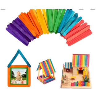 Palito picolé para trabalhos  Escolares  sortidos cores intensa em Oferta na Shopee