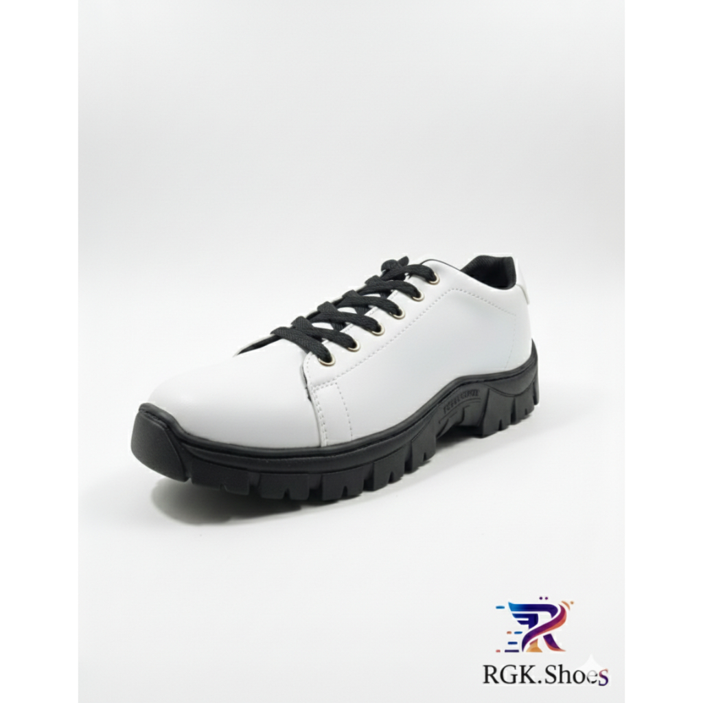 Tênis Casual Adventure Branco RGK Solado Tratorado Preto Confortável Masculino Sapatênis Robusto Trilha Urbano Promoção