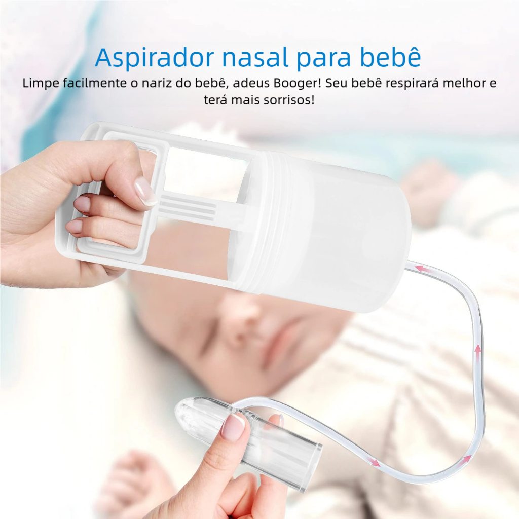 Aspirador Nasal de Vácuo para Bebês - Tração Manual, Fácil e Eficaz