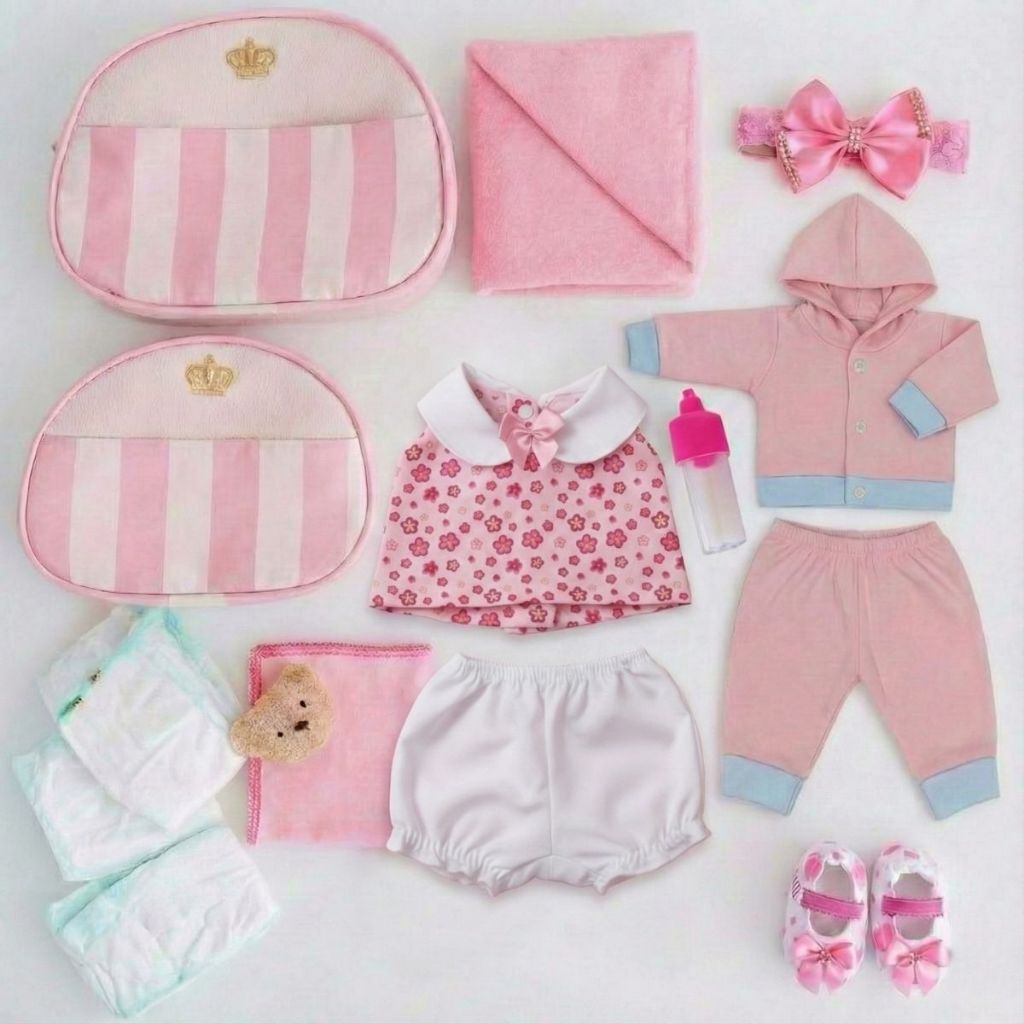 Enxoval Bebê Reborn Menina Bolsa Mãe e Filha Mamãe Reborn em Oferta na Shopee