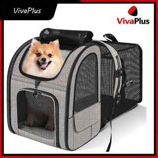 Mochila Transportadora para Cães e Gatos Impermeável com Bolsos e Alça Acolchoada