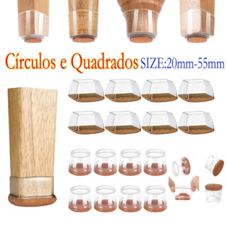 kit 8/16 Protetor de Silicone e Feltro Para Pé de Cadeirapés para quadrado grande Protetor   de mesa Feltro Evita Riscos em Oferta na Shopee