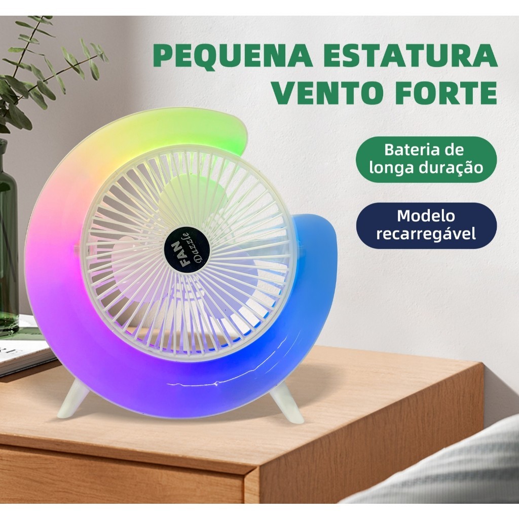 Ventilador de Mesa Recarregável USB Bateria/Tensão dupla Ventilador De Teto Wind Light Silent Controle Remoto Lâmpada
