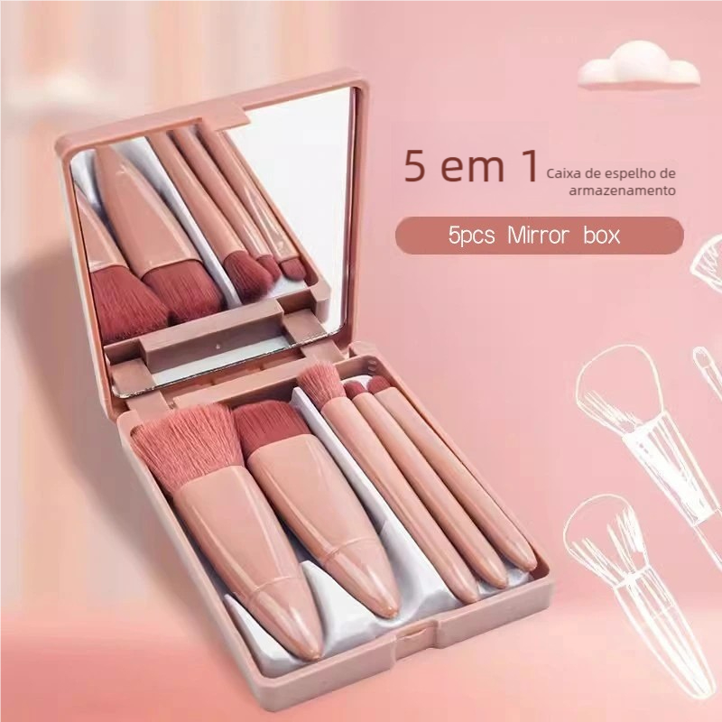 Mini Kit de Pincéis com Espelho - Jnlvariedades, Ideal para Viagem em Oferta na Shopee