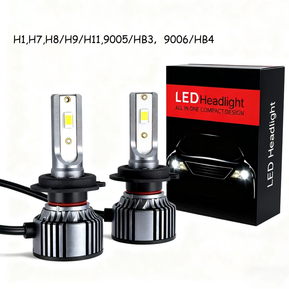 Par Ultra Led Lâmpada Super Led H4 Mini Projetor LED Carros Motos 6500K Super BrancaH1 H4 H7 H11 9005 9006