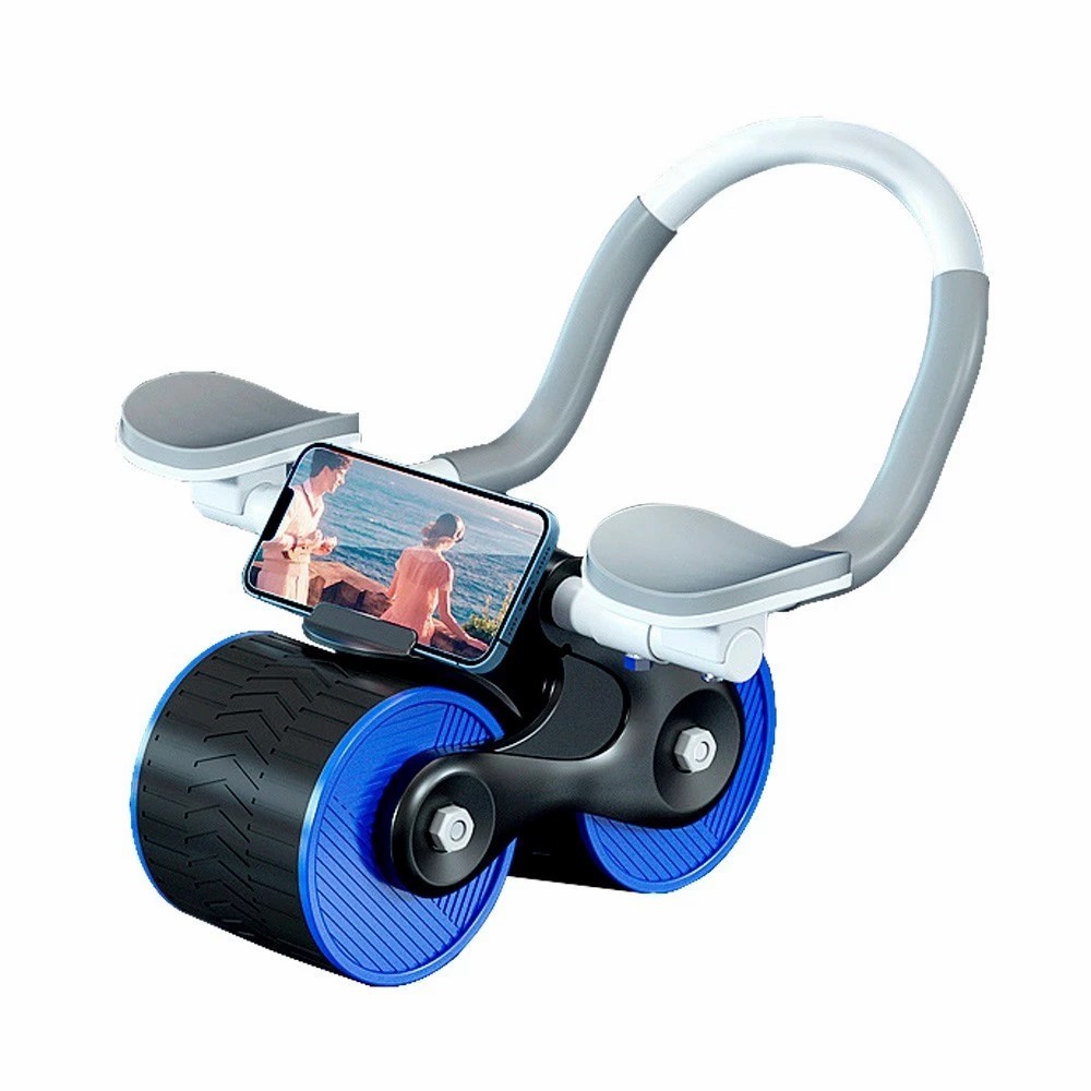 Roda de treino abdominal com suporte duplo Treino muscular abdominal de alta eficiência suporte duplo