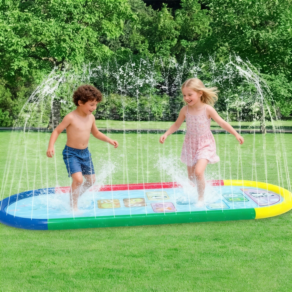 Splash Pad Tapete Parque Aquático 2,5m com Amarelinha e Jatos D‘Água Piscina Infantil de Sprinkler em Oferta na Shopee