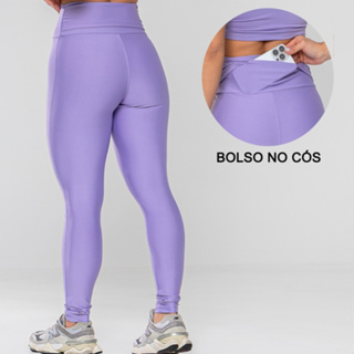 calça legging feminina com bolso academia cintura alta em Oferta na Shopee