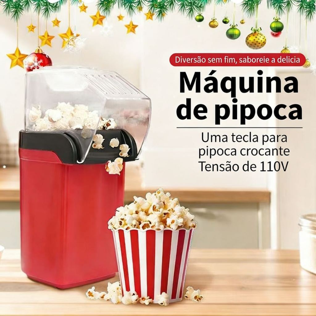 Pipoqueira Elétrica Ar Quente Máquina Fazer Pipoca Sem Óleo Minijoy – 110v