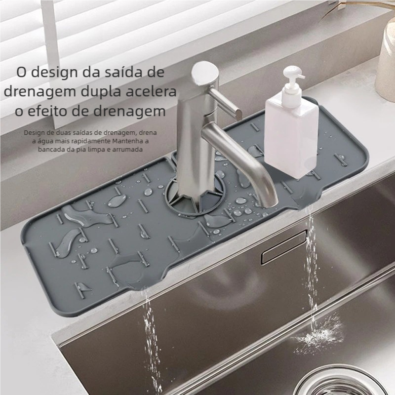 Tapete de Silicone Absorvente - Protetor de Torneira Cozinha e Banheiro