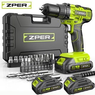 ZPER Furadeira Parafusadeira A Bateria 21V Com Duas Bateria Maleta Kit Ferramentas Completo em Oferta na Shopee