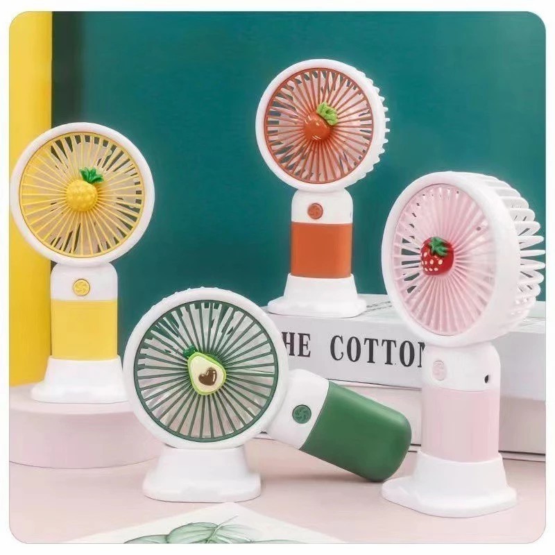 🍉Mini Ventilador Portátil USB Recarregável, Formato Fruta, Para Mesa e Mão, Ideal para Verão