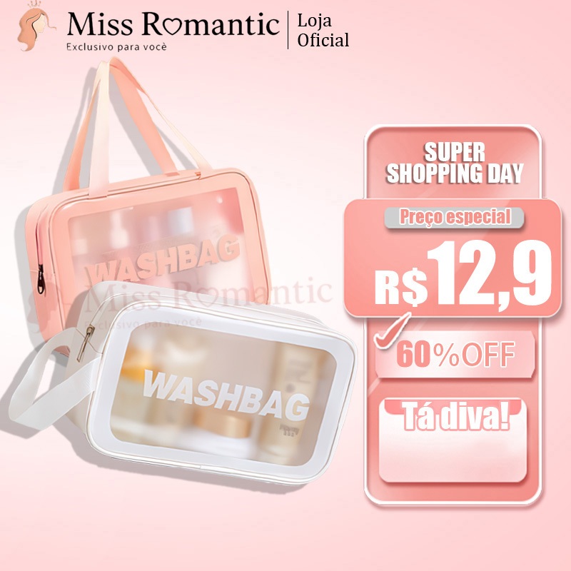 Imagem Kit Necessaire Transparente 3 Peças | Organizador de Viagem e Maquiagem