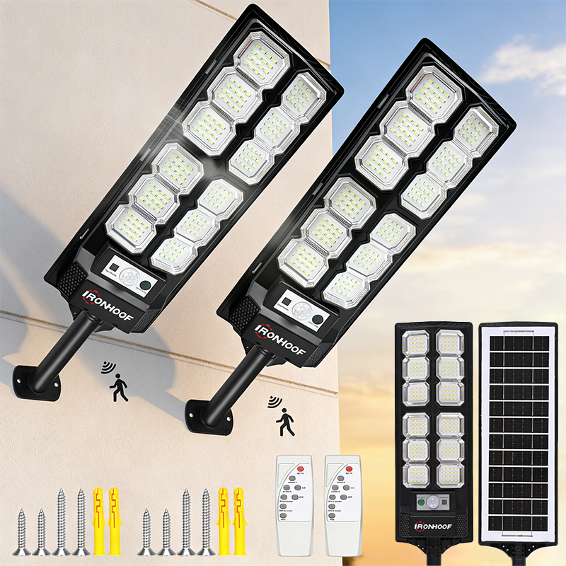Kit 2 Luminária Solar Externa Sem Fio 800w Com Sensor De Movimento