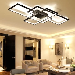 Lustre Moderno Pendente Led Quarto 3 Em 1 C/remote 68*40cm 110v/220v Preto/Branco