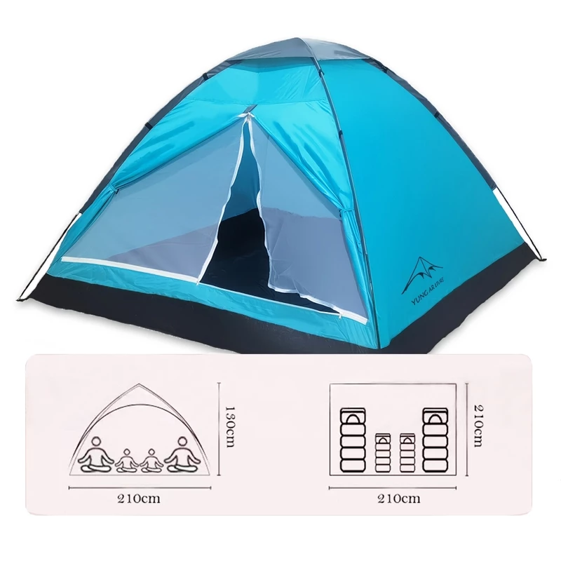 Barraca de Acampamento à Prova d'Água para 3-4 Pessoas 210x210x130cm — foto 4