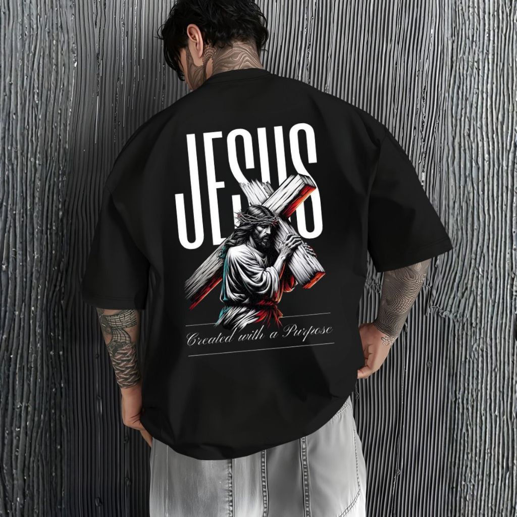 Camiseta Jesus Cristã Unissex Blusa Estampada Premium Oversized Moda Exclusiva