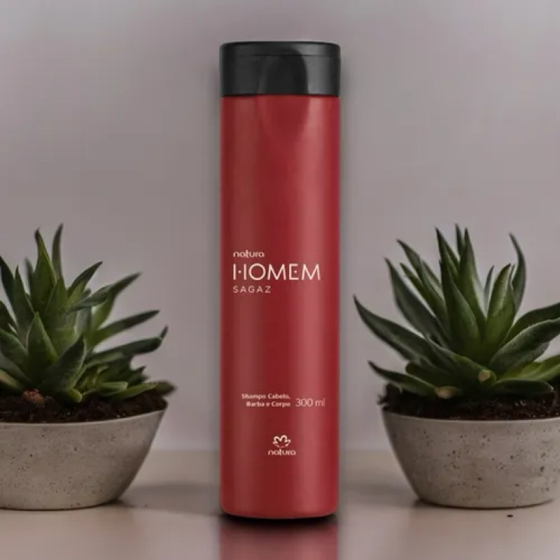 shampoo Homem Sagaz 3 em 1 - Shampoo Cabelo, Barba e Corpo - 300ml Natura