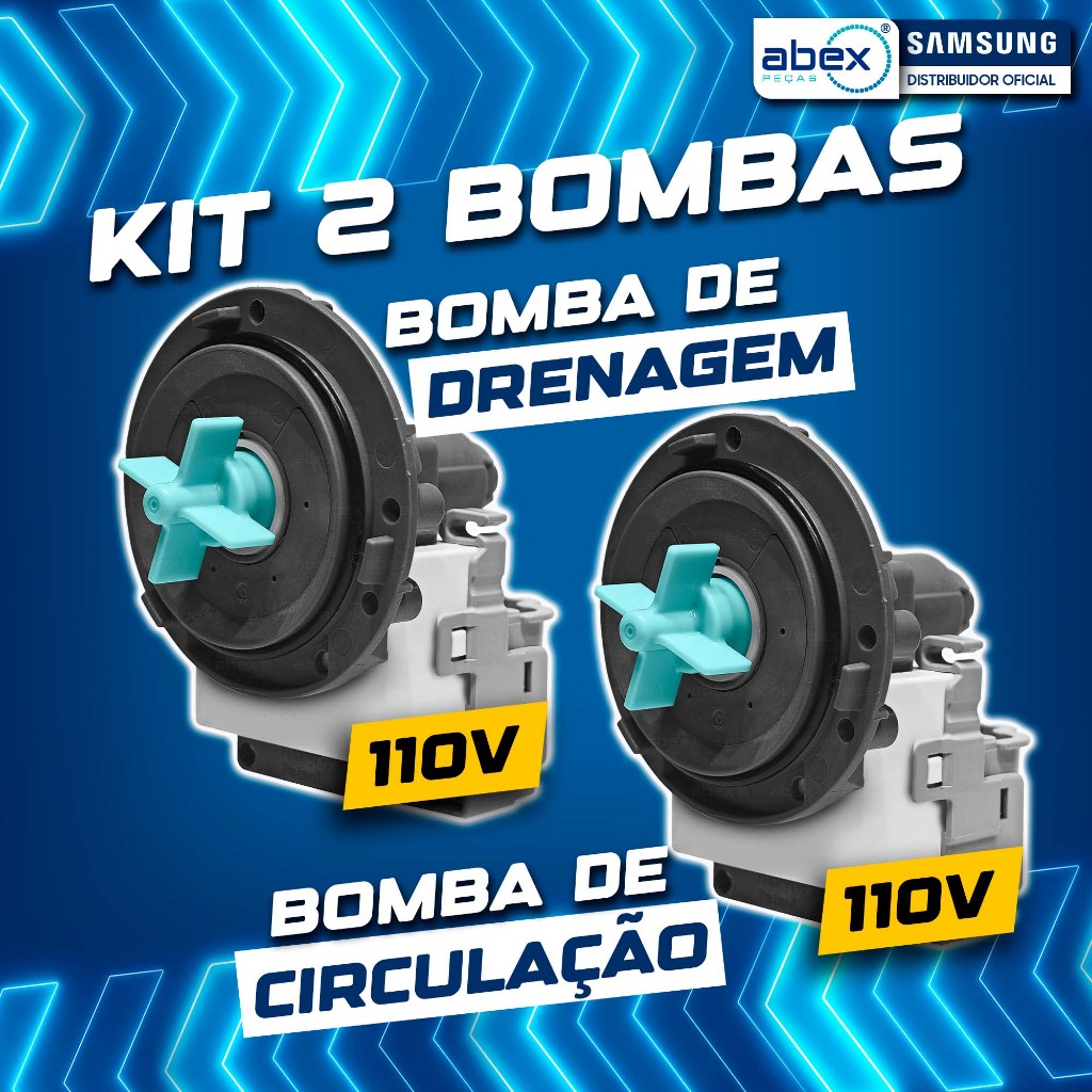 Kit 2 Bombas Drenagem Lavadora Lava E Seca Samsung 110/127v DC31-00181C Original