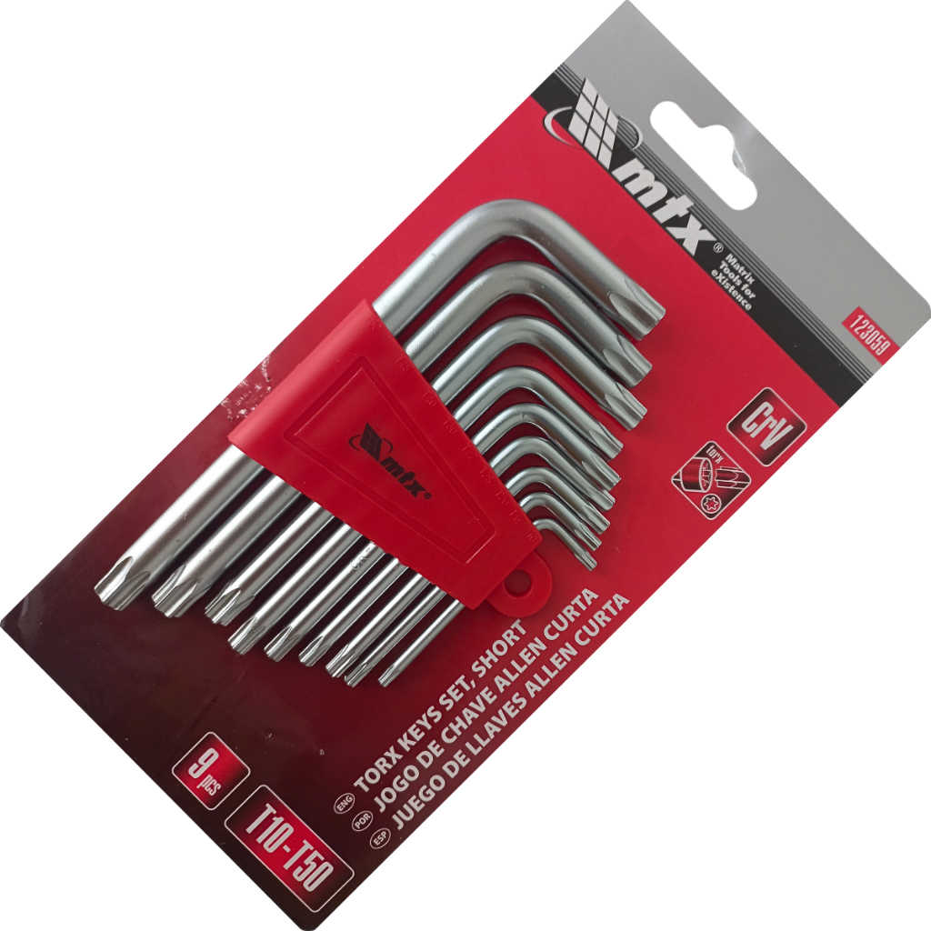 Jogo De Chave Torx Curta T10 Até T50 Com 9 Peças 123059 Mtx em Oferta na Shopee