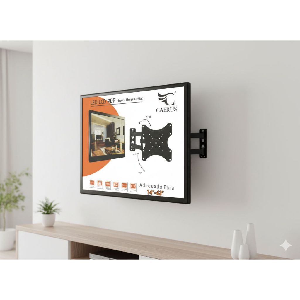 Suporte Fixo De Parede Para Televisão Led Lcd 14 a 42 Polegadas
