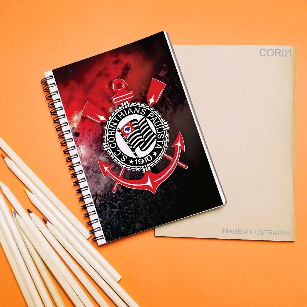KIT 2 Adesivos para Capa de Caderno Corinthians (16x24cm) Capa Personalizada