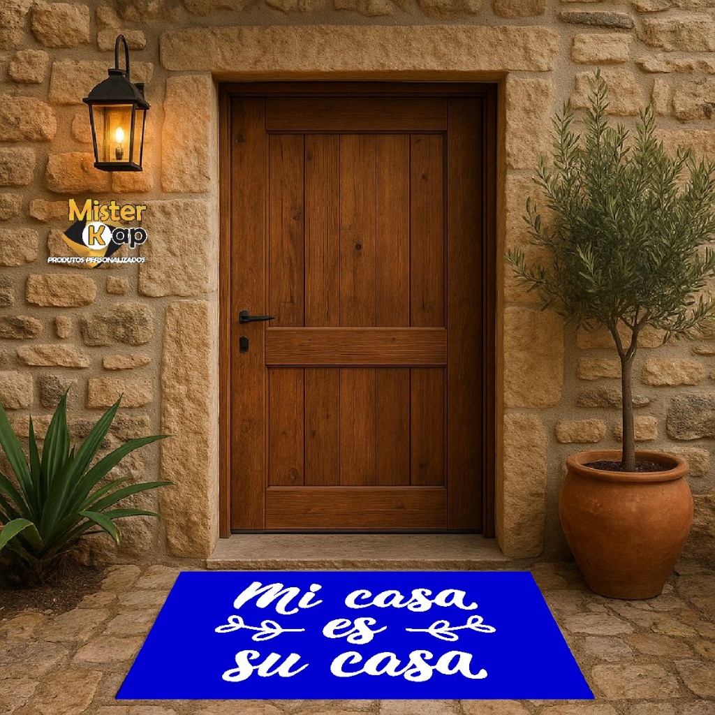 Tapete decorativo "Mi casa es su casa" para casa, produto estético, fácil de limpar, antiderrapante, 12 mm