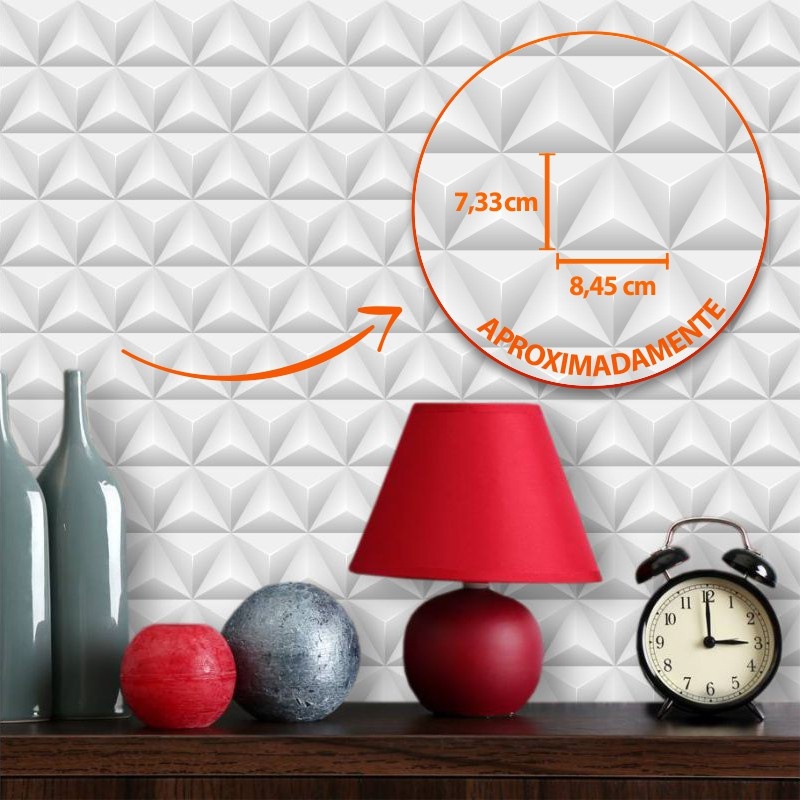 Detalhes do Papel de Parede Geométrico 3D Triângulos