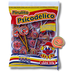 Pirulito Psicodélico Colorido 500g Santa Rita