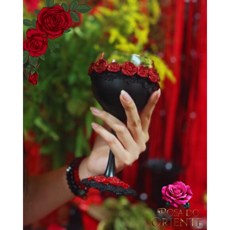 Taça Decorada Pomba Gira/ Pombogira/ Pombagira/ Cigana