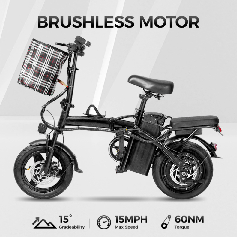 Bicicleta Elétrica 25km/h Dobravél Pedal W8 400w Autonomia 25km 48v 10ah