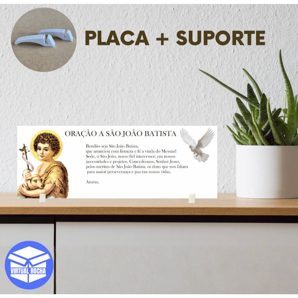 Placa Decorativa Entrada Casa Decoração Oração São João Batista Santo Religioso Organização Católico