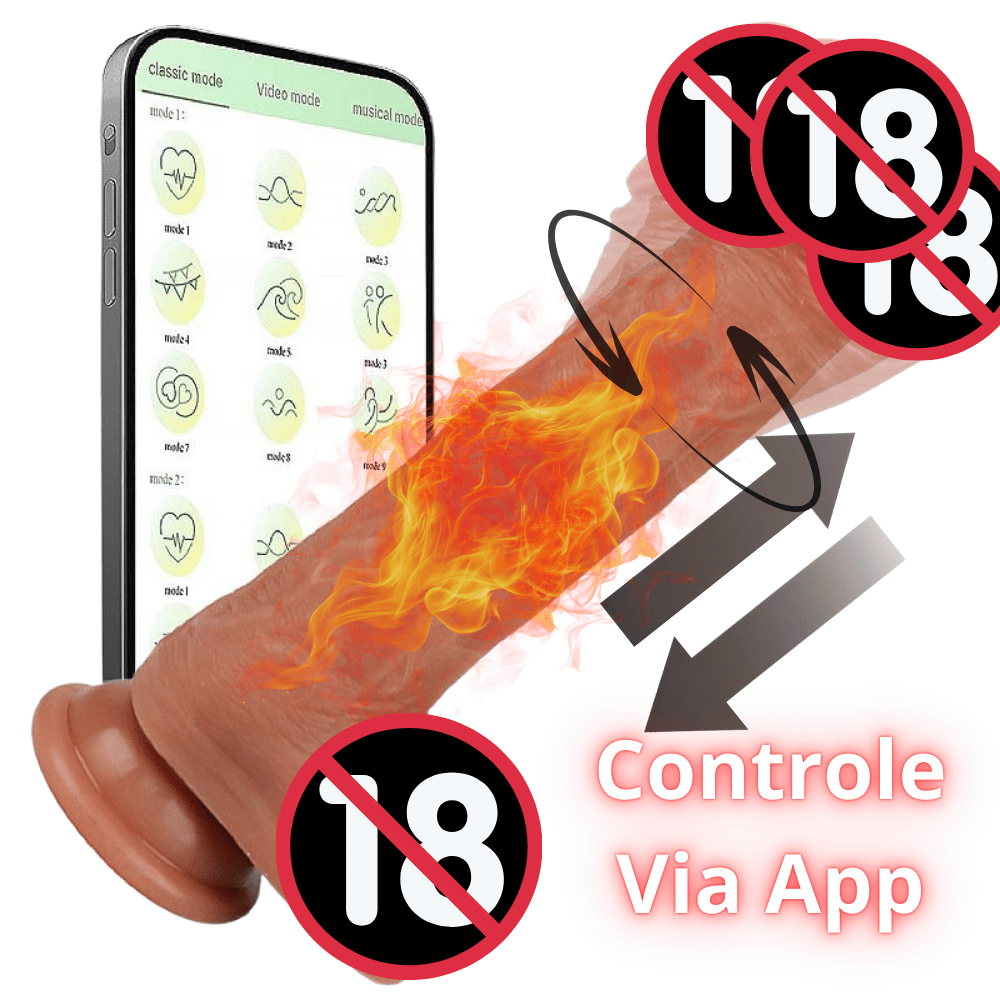 Pênis Realista 21x4cm com Vai e Vem, Rotação e Aquecimento Controlado por APP Premium em Oferta na Shopee