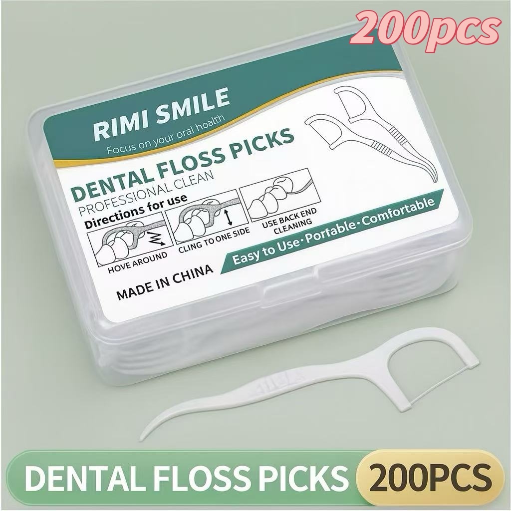 Kit 200/300 Unidades de Fio Dental Infantil em Formato de Arco Ultra Fino para uma Limpeza Eficaz