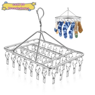 Varal 40 Prendedores Roupa Bebe Calcinha Cueca Dobrável Inox em Oferta na Shopee