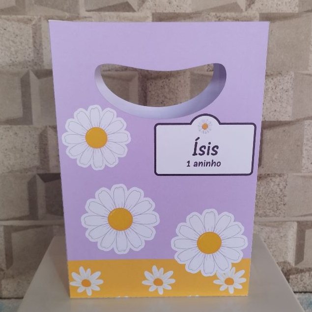 Sacolinha Personalizada Margarida Lilás | Lembrancinha Aniversário Infantil