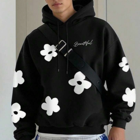 Moletom Canguru Bolsos e Capuz Casaco Flowers Beautiful Floral Unissex Hype Vintage