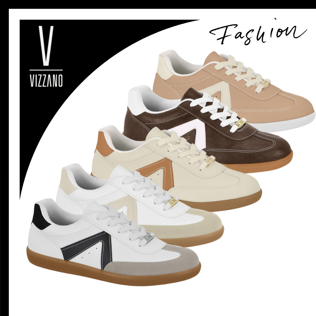 Tênis Feminino Vizzano Original Casual Confortável Estilo Retrô Solado Marrom Dia a Dia Moda em Oferta na Shopee