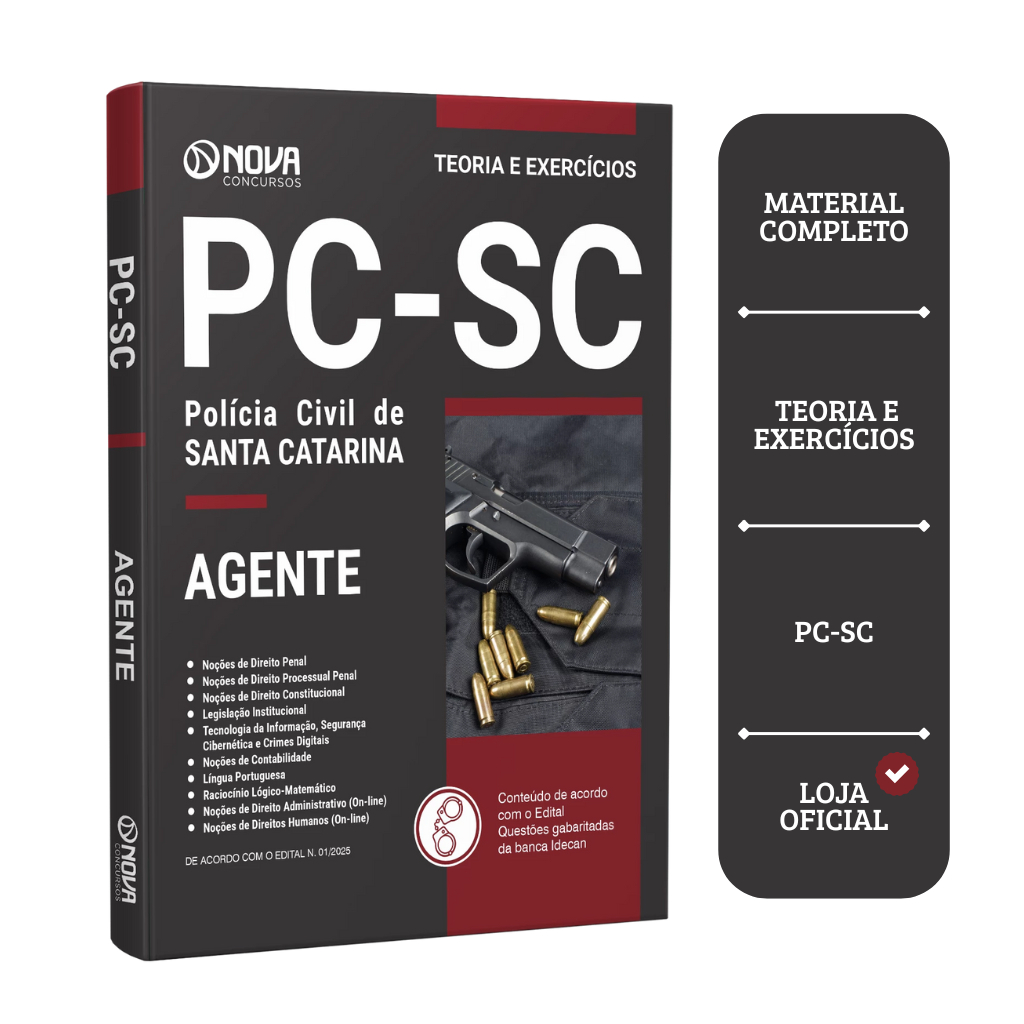 Imagem Apostila PC-SC 2026 - Agente de Polícia Civil