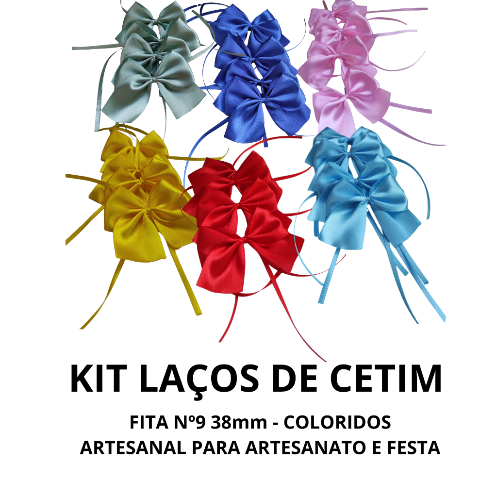 Laços de Cetim Grande Nº 9 (38mm) com amarração Artesanal- Embalagens/Personalizados/Lembrancinhas