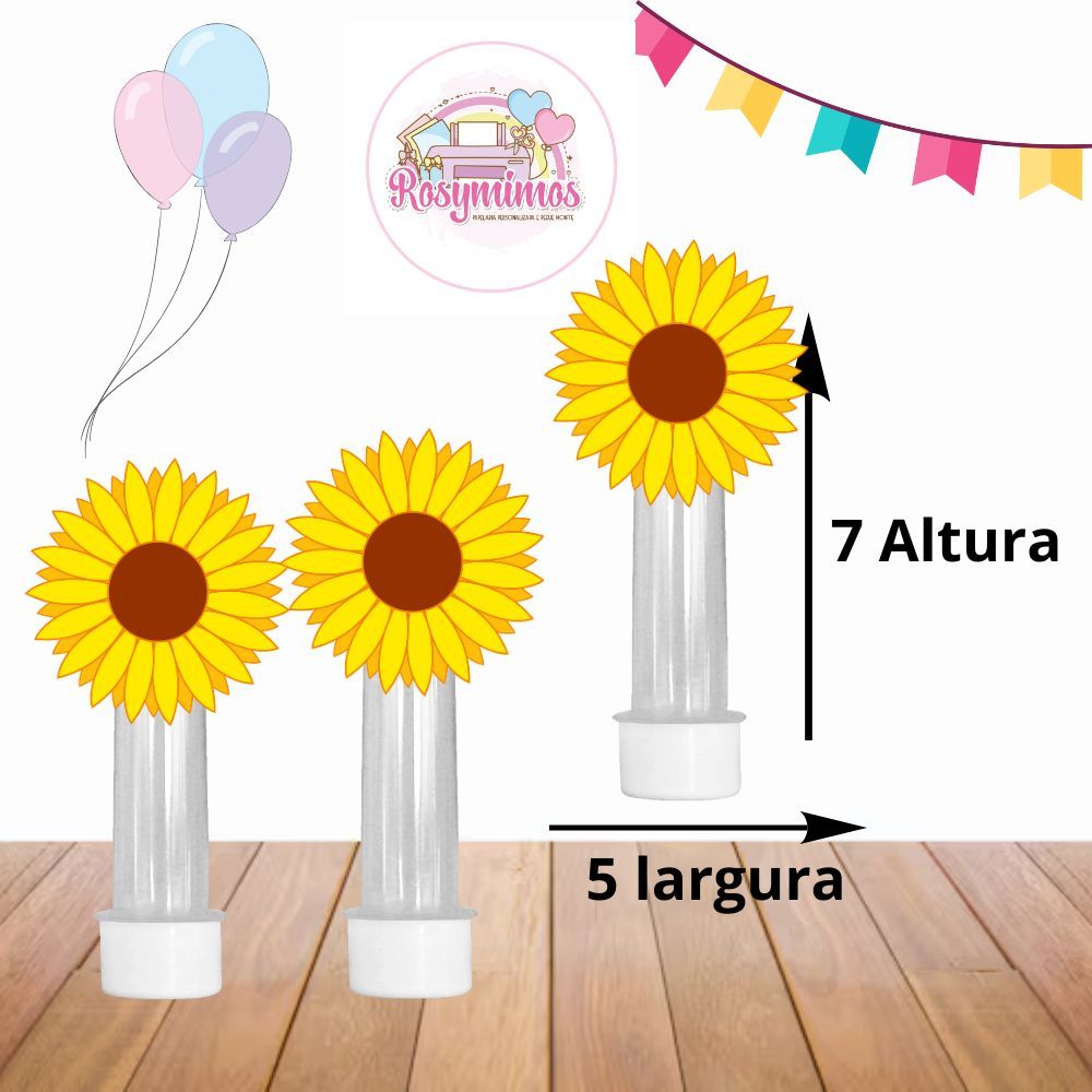 aplique para tubete  girasol -20/ 30/40/50 uni Apliques para Tubetes - Festa infantil - Lembrancinhas personalizadas