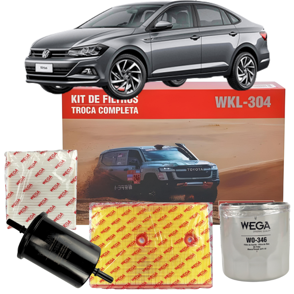 Imagem Kit Revisão Troca Filtro Completa Wega Vw Polo Virtus T-cross 1.4 16v 2019/...