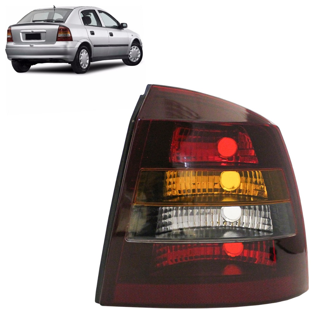 Lanterna Traseira Astra Hatch 1998 1999 2000 2001 2002 Tricolor Fumê Lente Lisa Acrilico em Oferta na Shopee