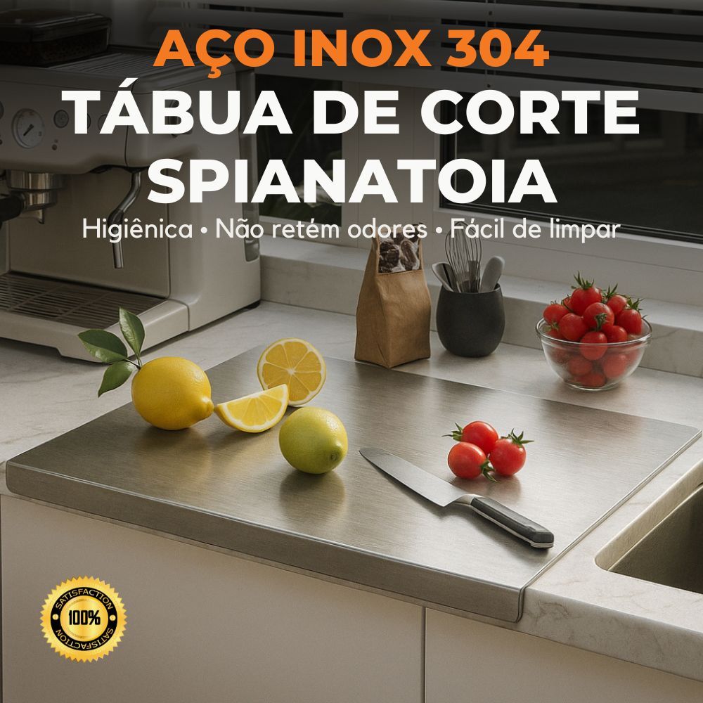 Tábua de Carne Antibacteriana Tábua de Corte Tábua de Carne Inox 304 Titânio Spianatoia Abrir Massa