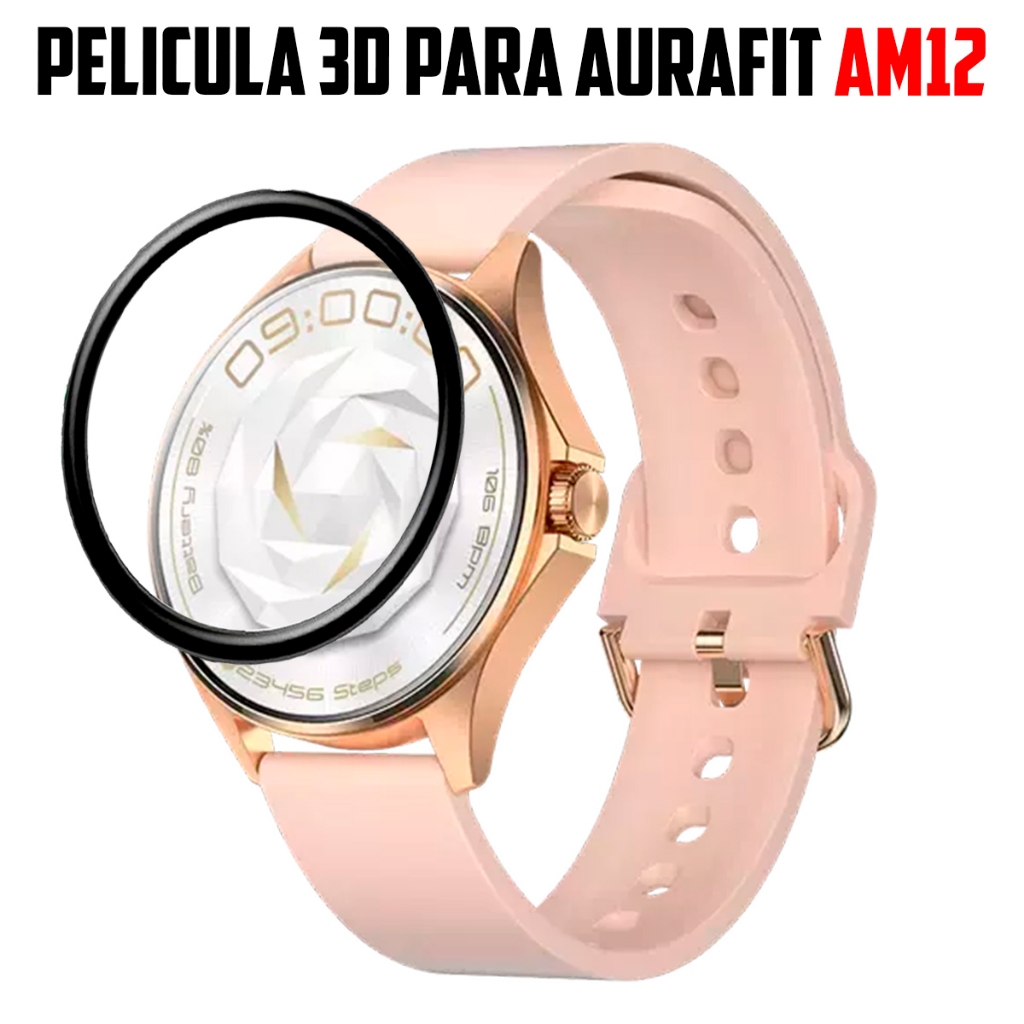 Pelicula 3D para Smartwatch Aurafit AM12 super resistente pelicula com borda 3d