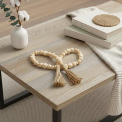 Colar Decorativo Minimalista em Madeira Natural para Ambientes Modernos